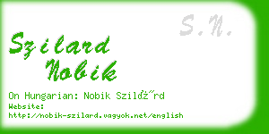 szilard nobik business card